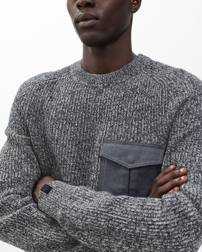Walker Marled Mixed-Media Sweater 4