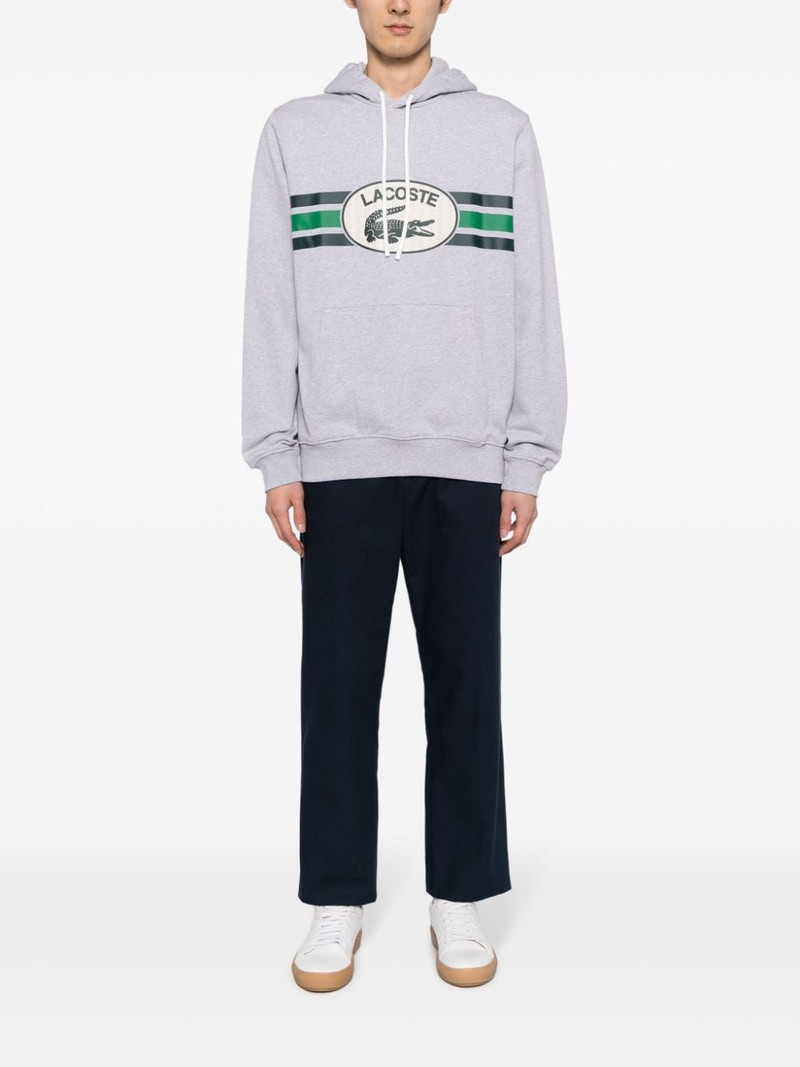 LACOSTE logo-print cotton hoodie outlook