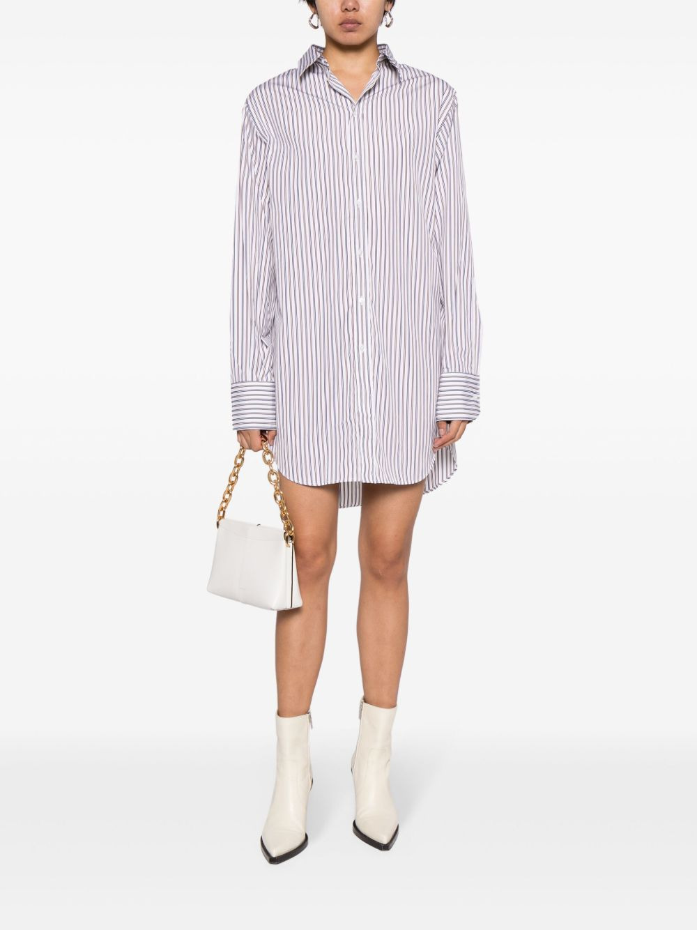 striped cotton shirt dress - 2