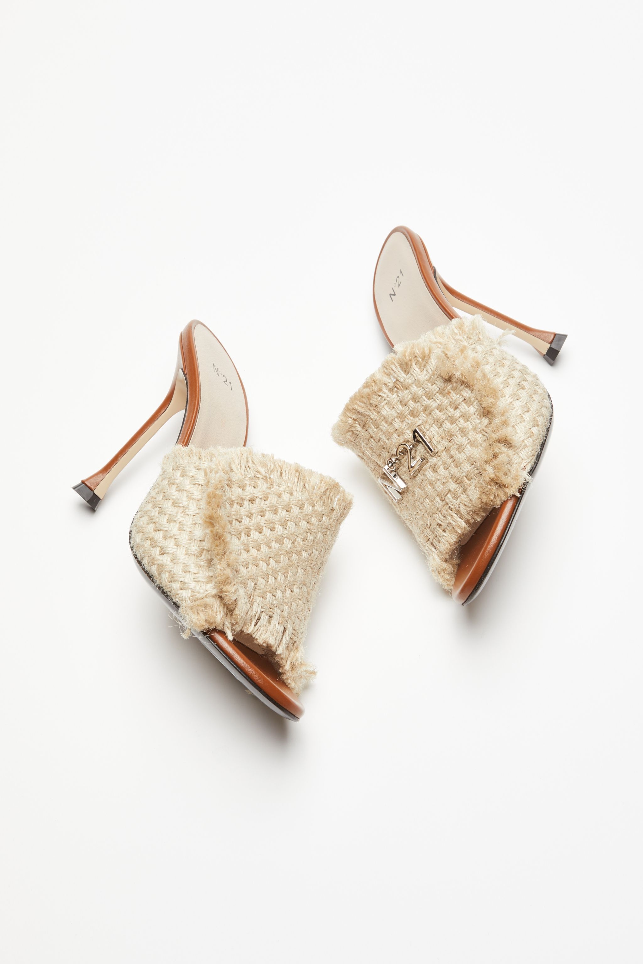 LOGO PLAQUE WOVEN MULES - 4