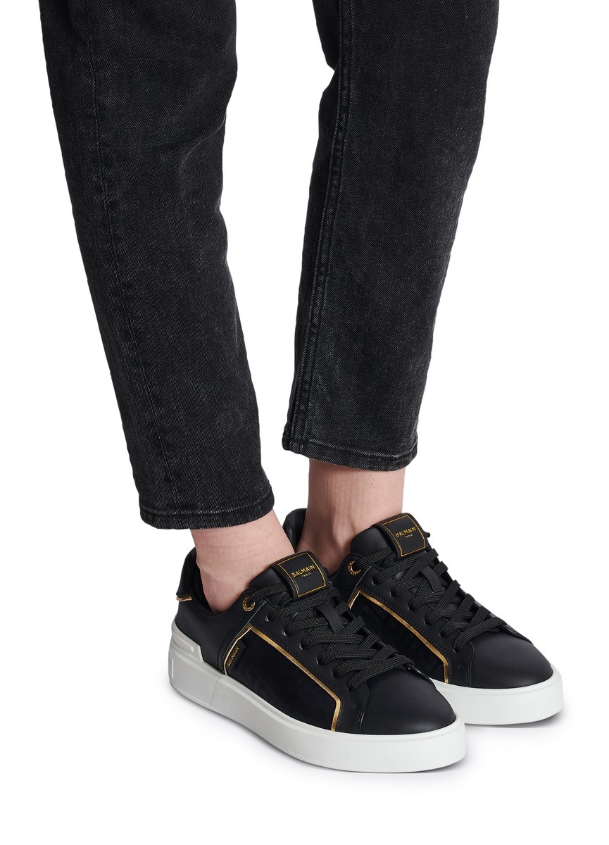 B-Court leather and nylon monogram sneakers - 2