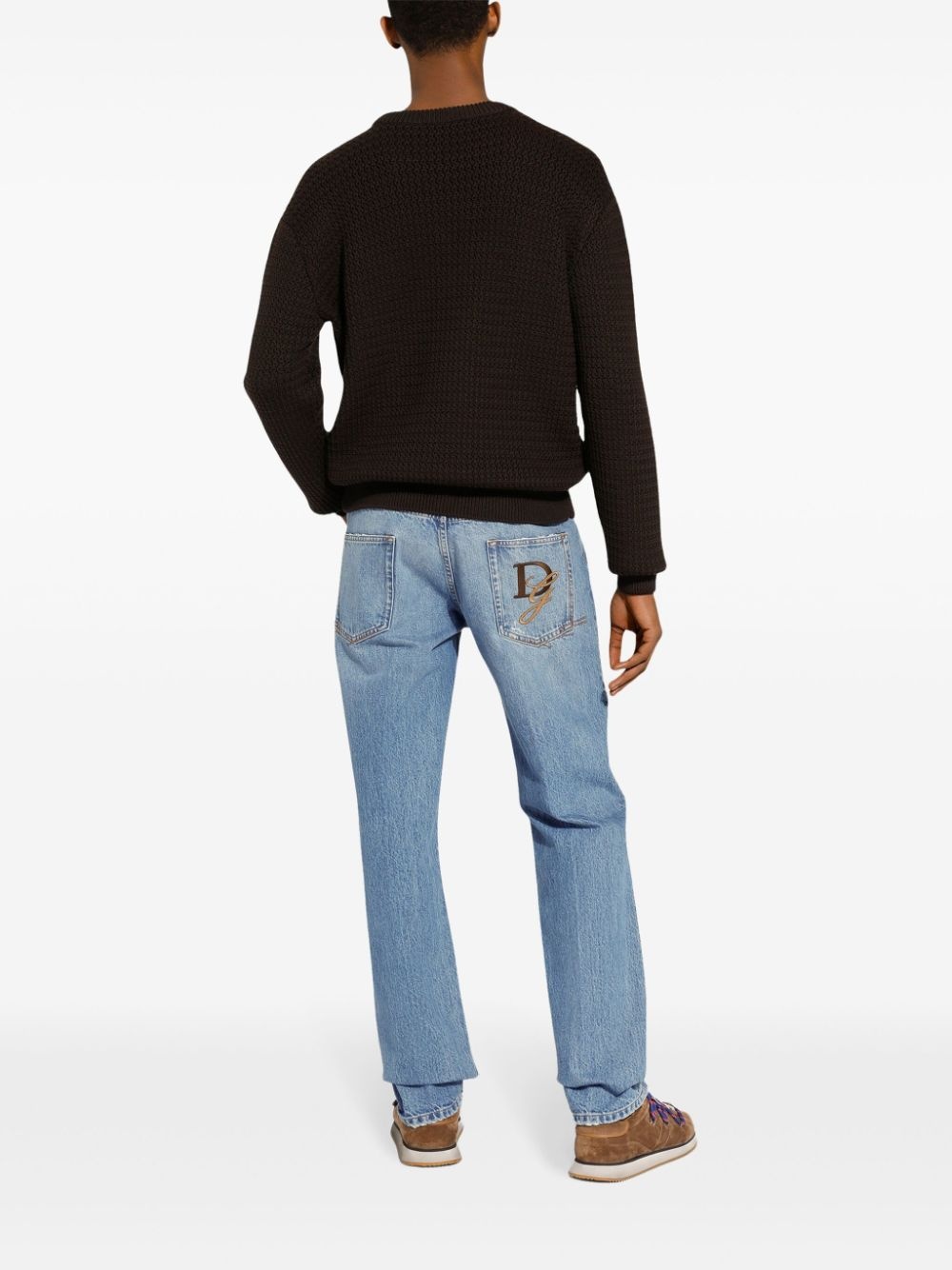 logo-embroidered jeans - 4