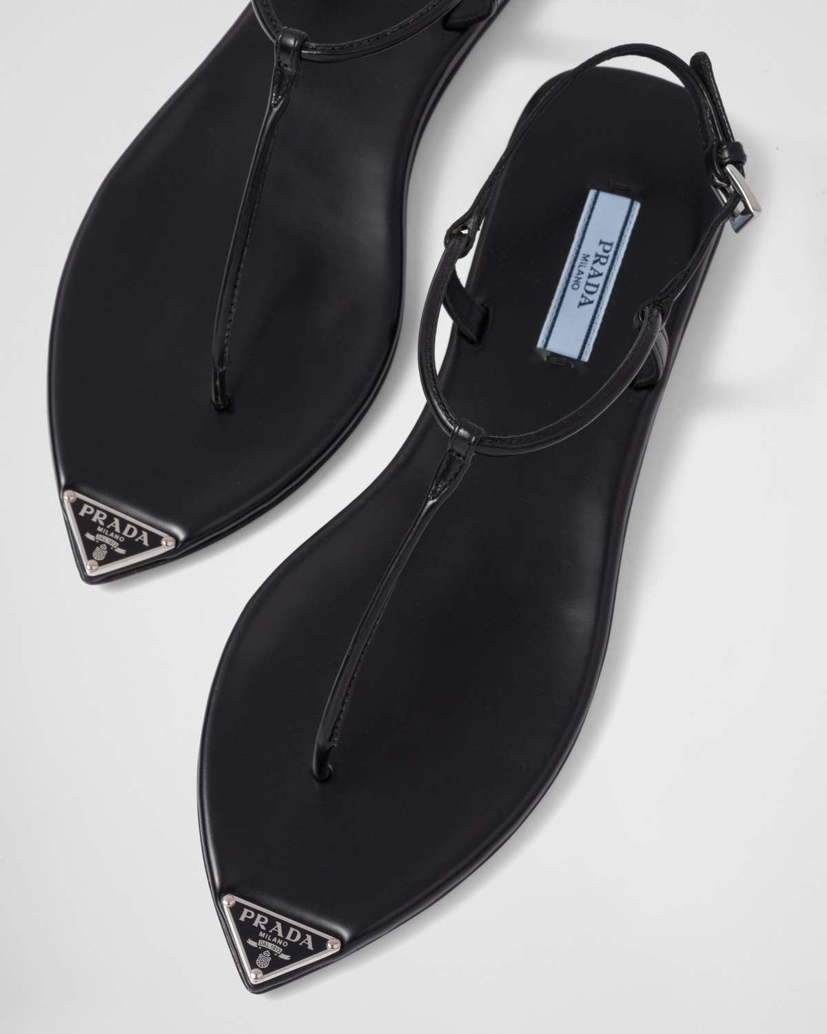 Brushed leather thong sandals - 6