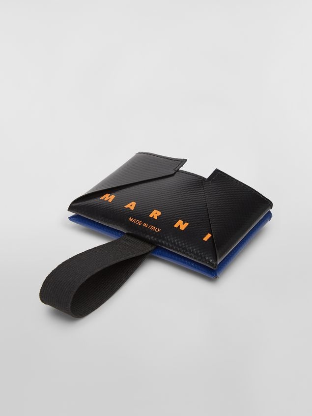 BLACK AND BLUE PVC ORIGAMI CREDIT CARD HOLDER - 2