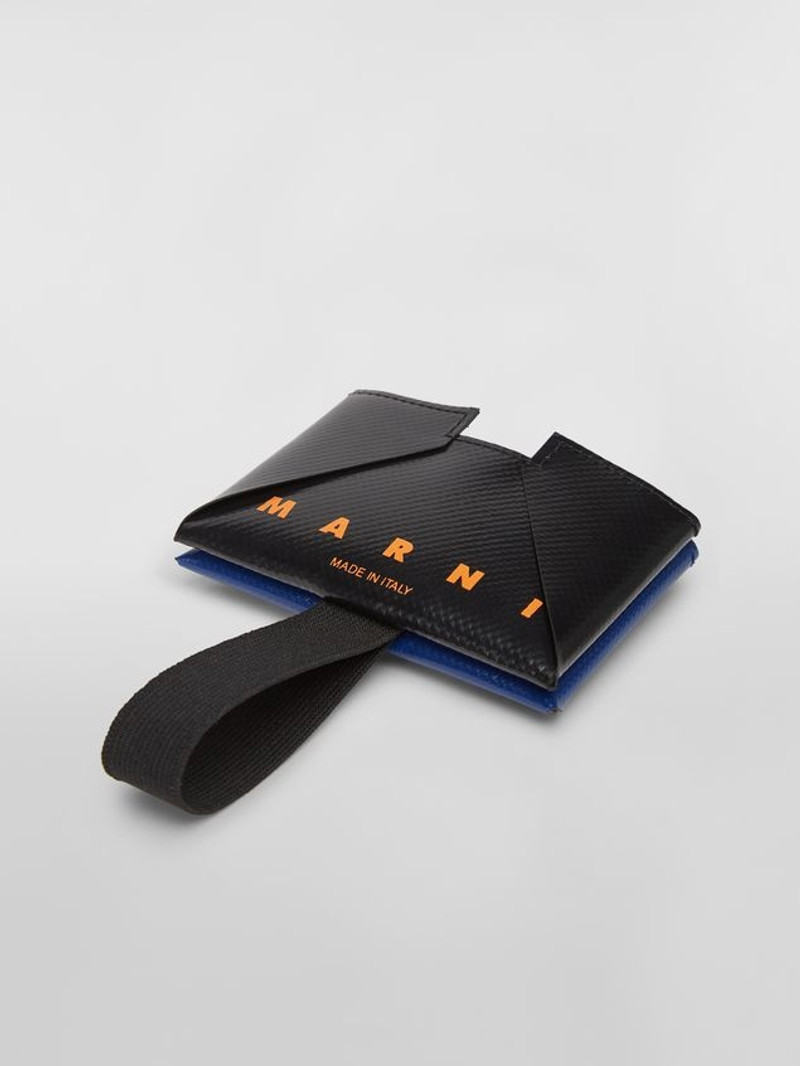 Marni BLACK AND BLUE PVC ORIGAMI CREDIT CARD HOLDER outlook