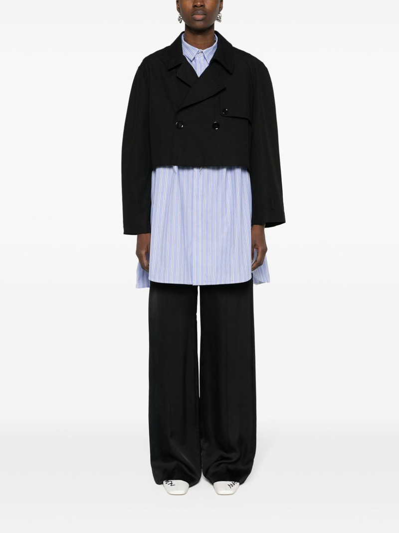 MM6 Maison Margiela double-breasted cotton cropped jacket outlook