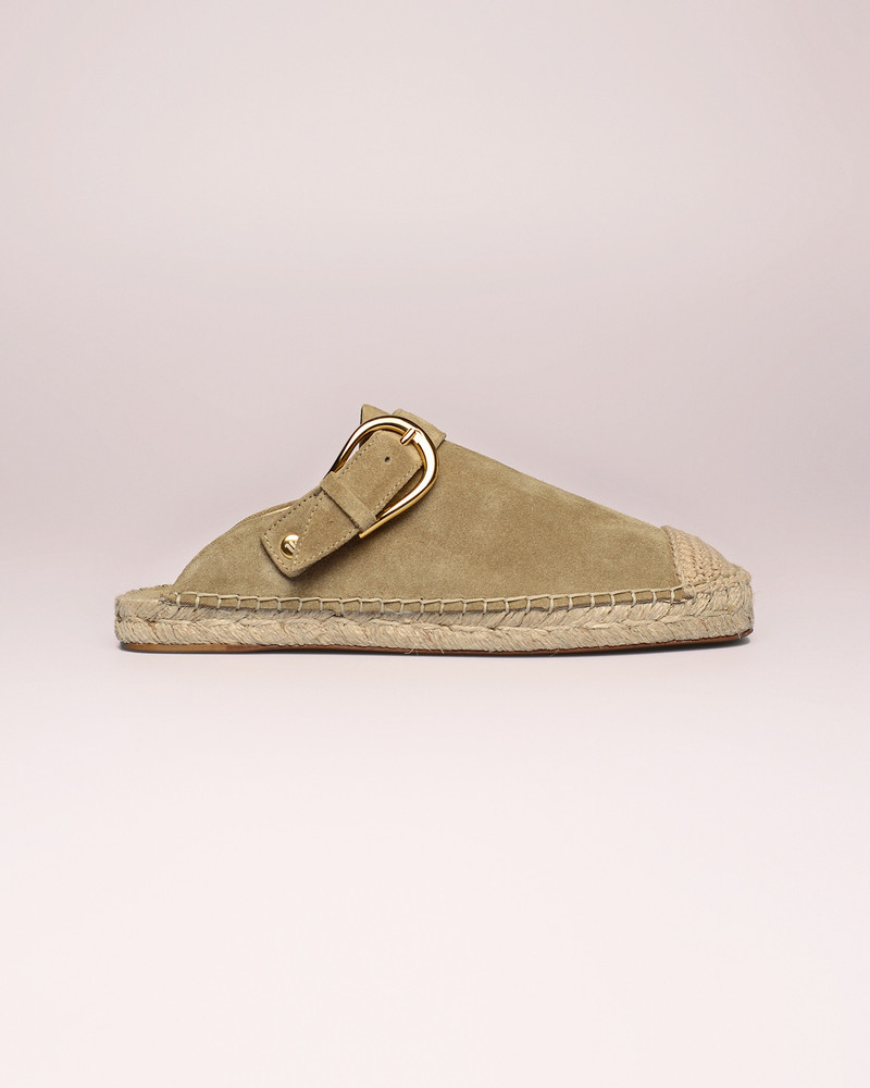 HARREL - Cow suede contrast-toe espadrilles - Sand 3