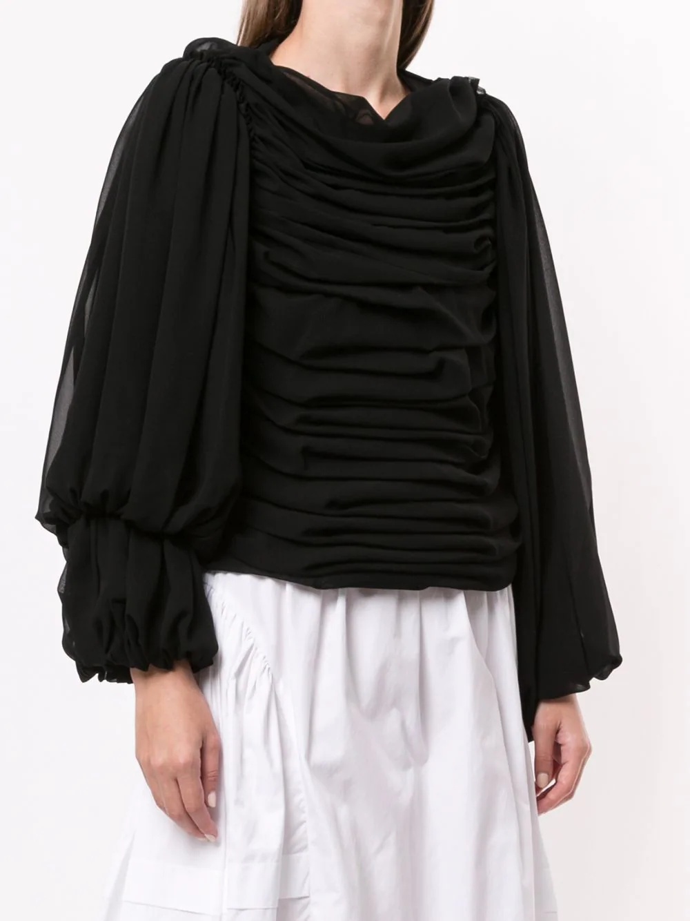 gathered ruched blouse - 3