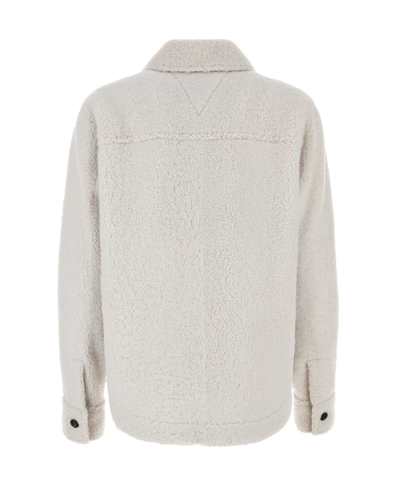 Chalk Shearling Oversize Shirt - 2