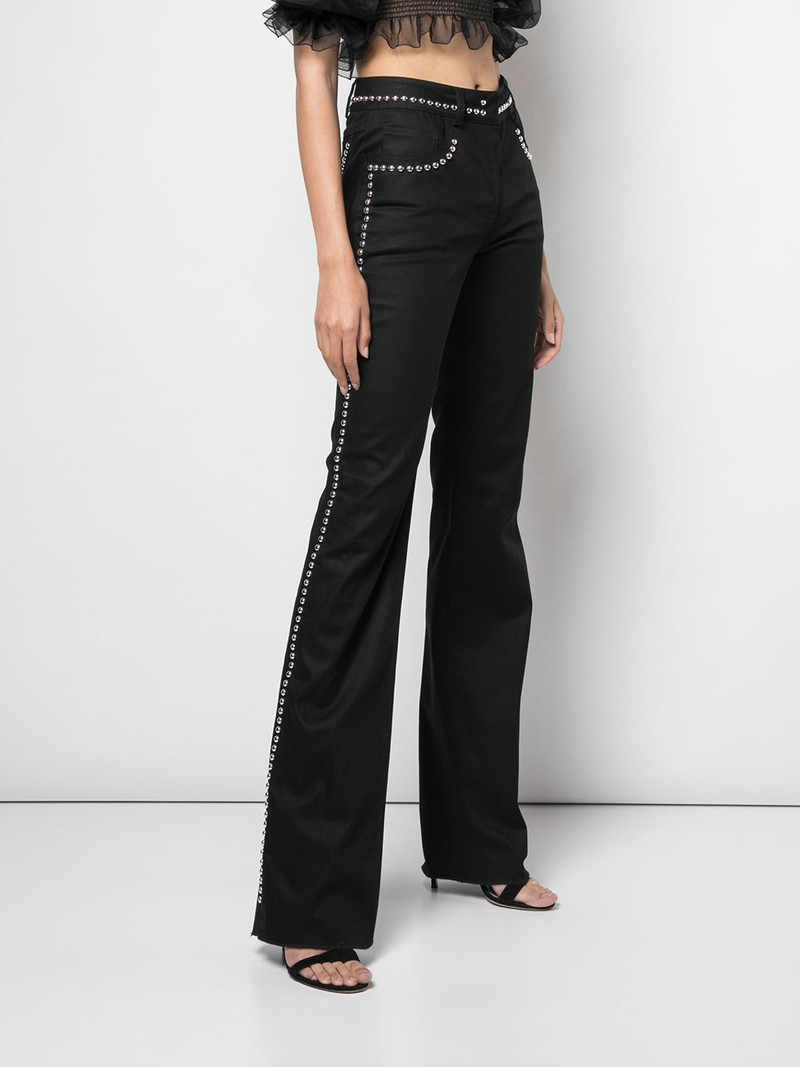 stud embellished flared trousers 3
