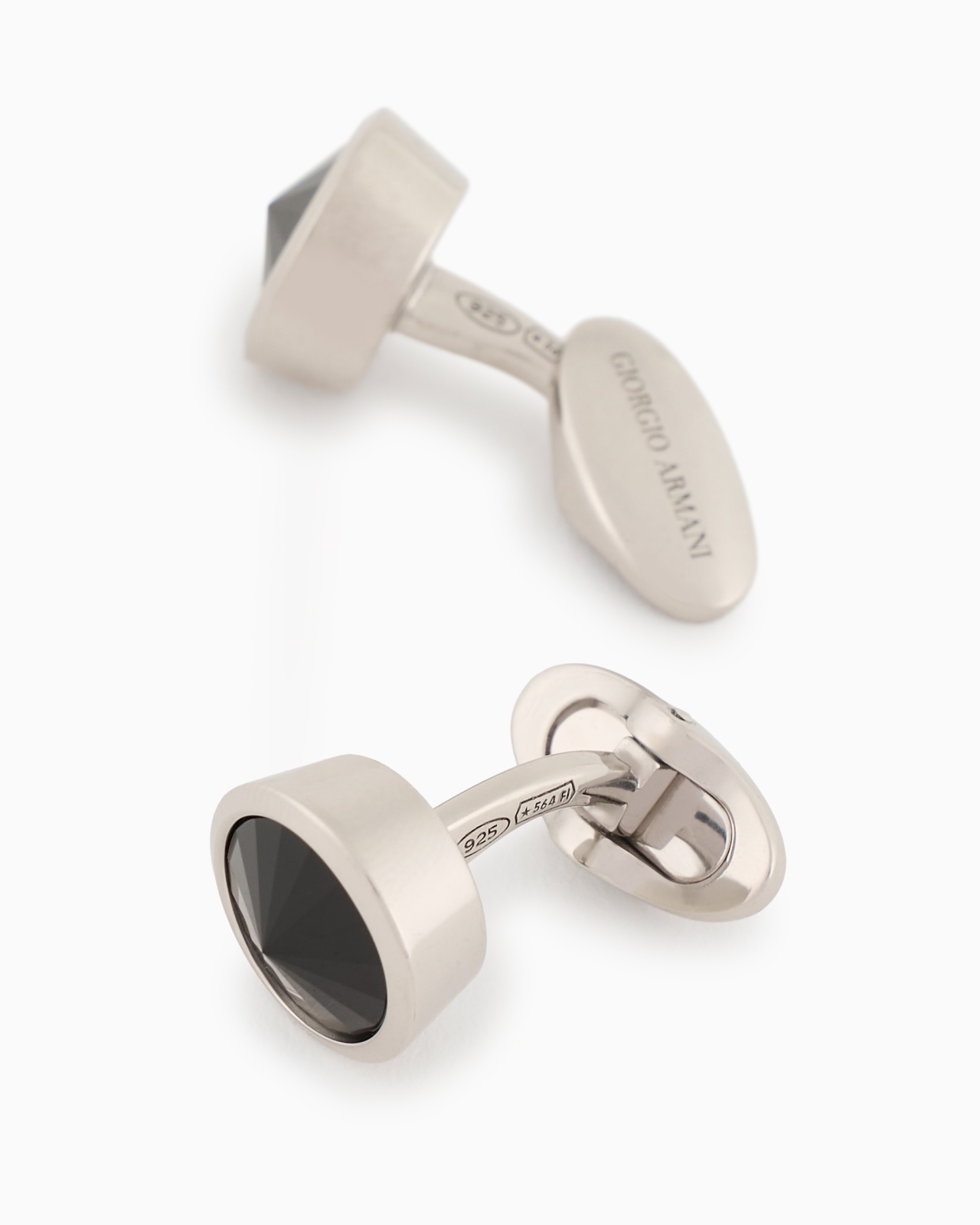 STERLING SILVER CUFFLINKS WITH A COLOURED CRYSTAL - 2
