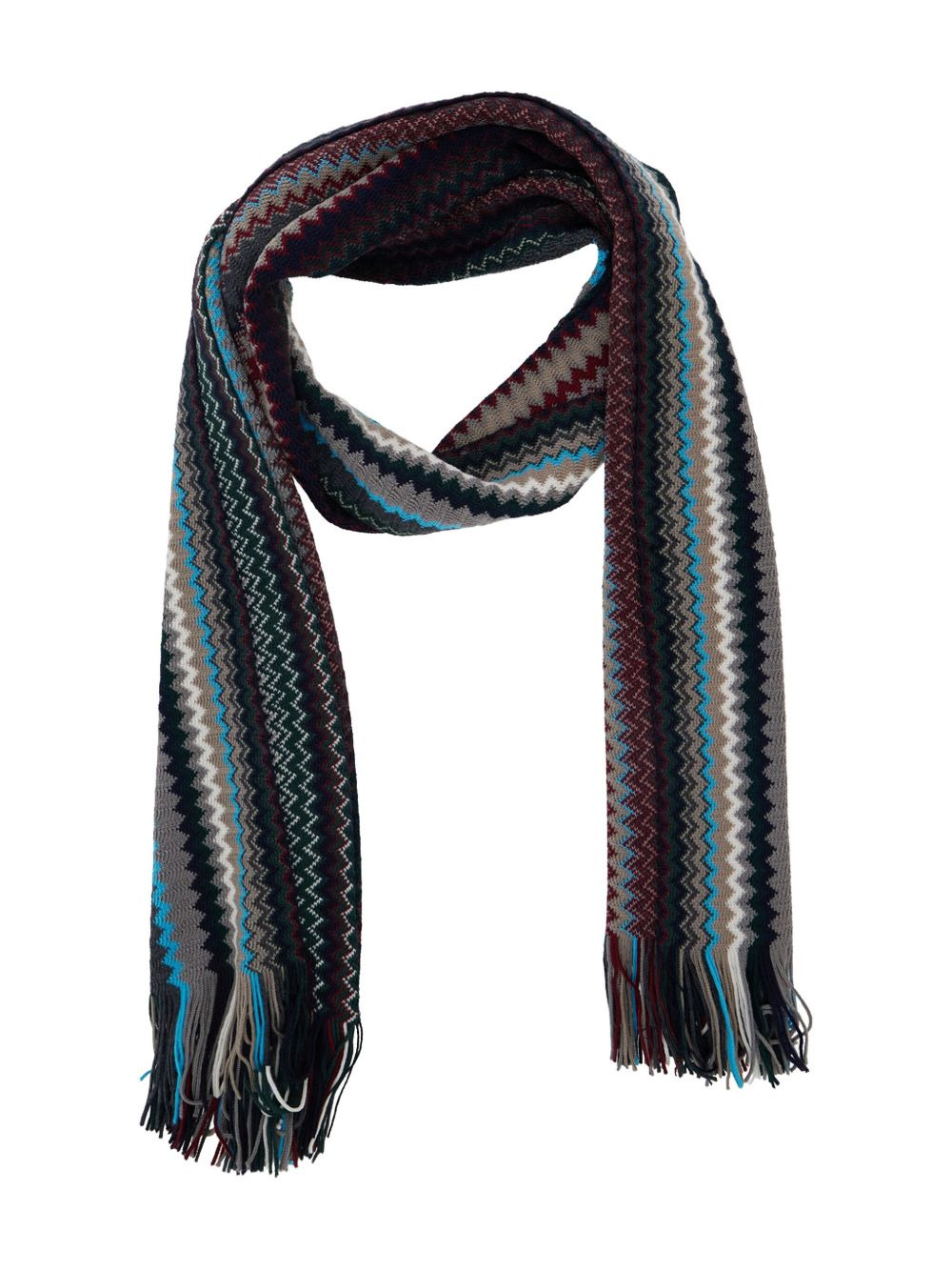 zigzag-pattern fringed scarf - 2