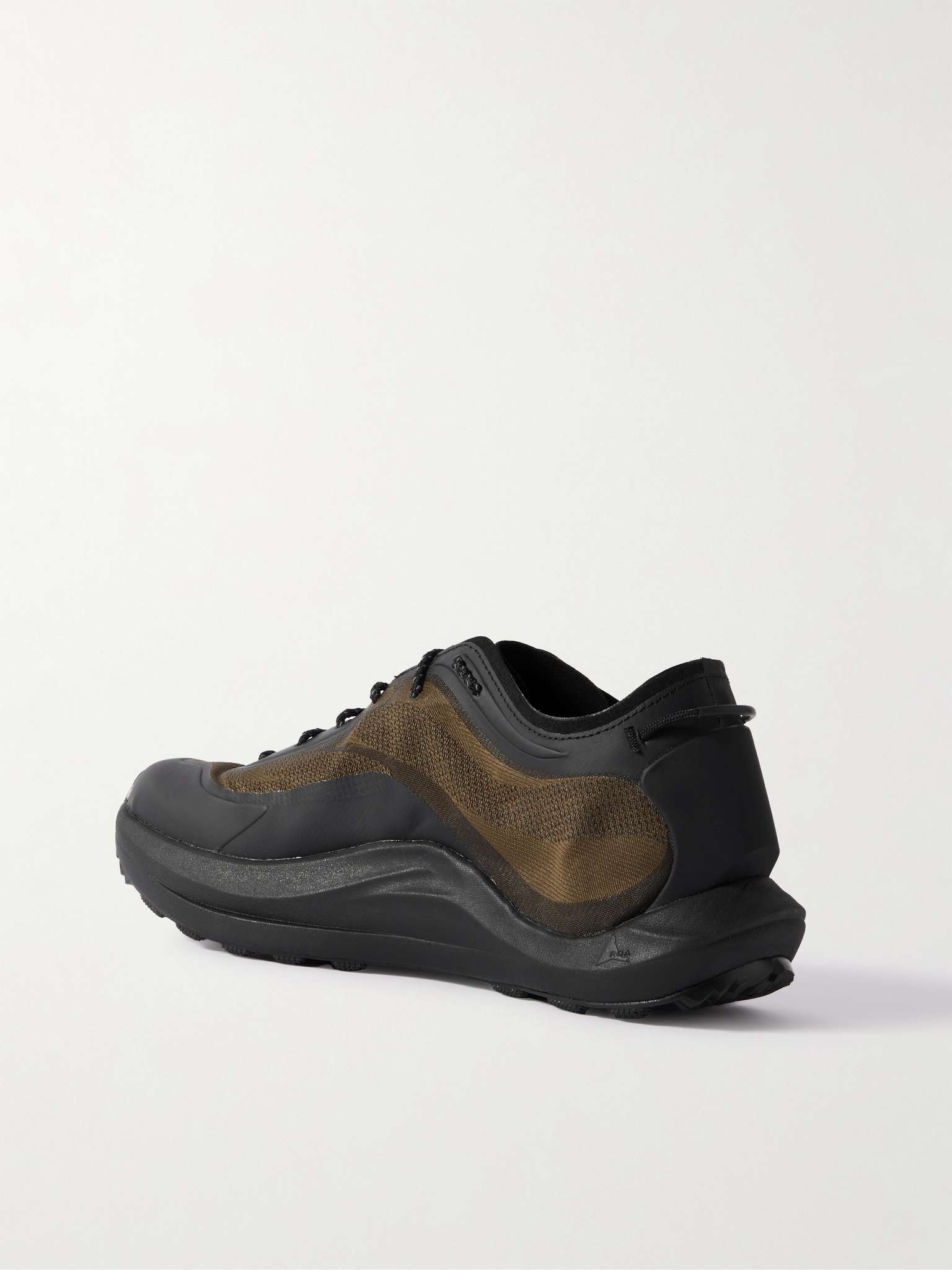 【ROA】Sella Leather and Mesh Sneakers Roa Sella Leather And Mesh Sneakers In Black | ModeSens