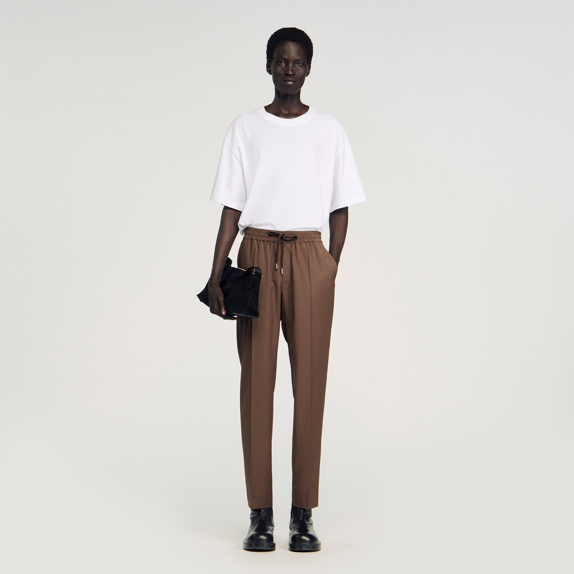 ELASTICATED STRAIGHT-LEG PANTS - 6