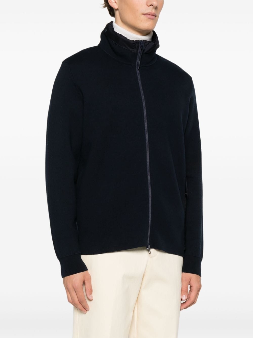 cotton zip-up cardigan - 3