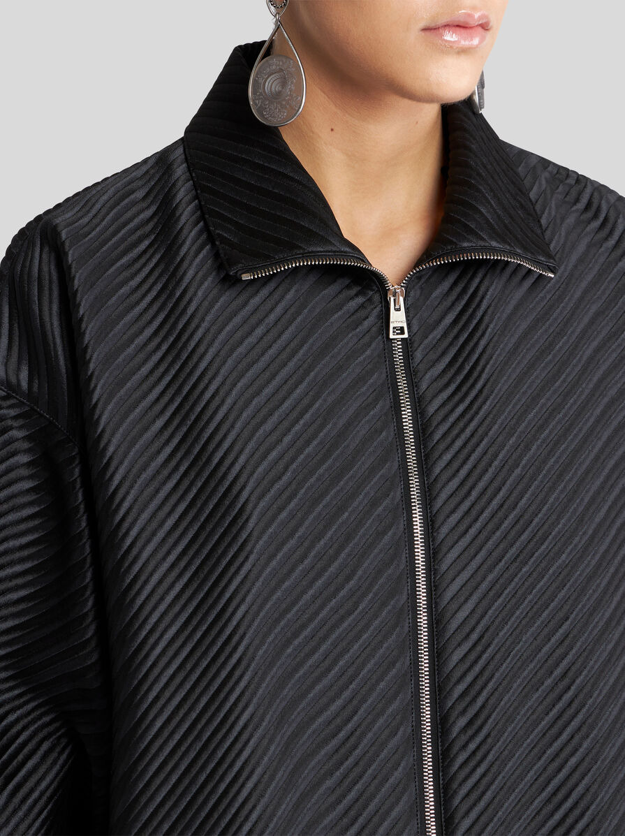DIAGONAL JACQUARD BOMBER JACKET - 3