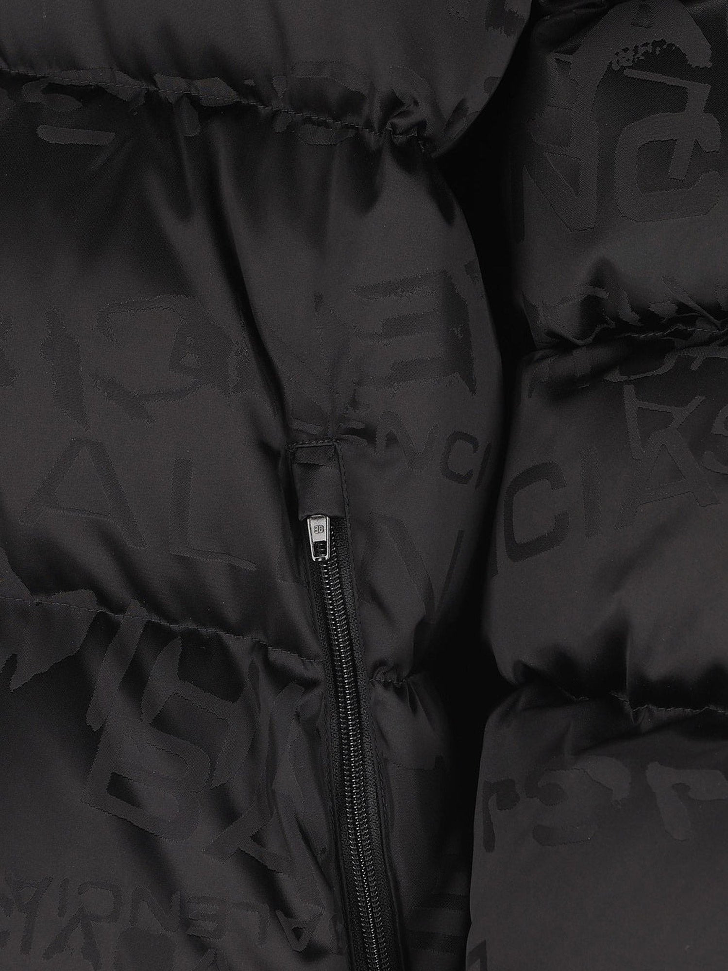 Nylon Down Jacket With All-Over Lettering Logo - 3