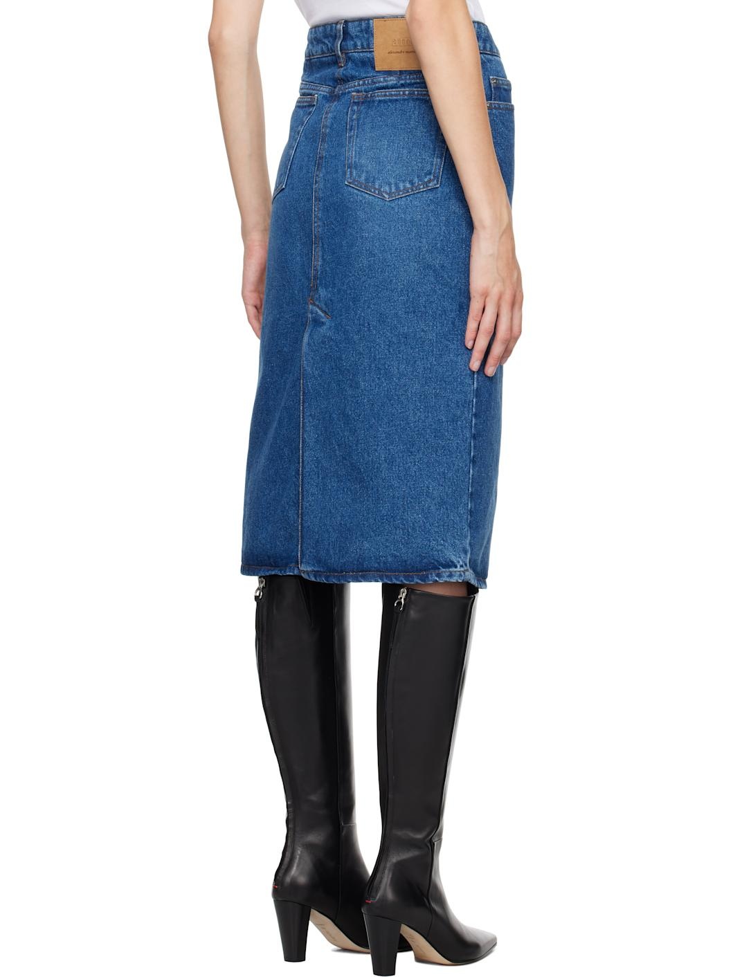 Blue Pencil Denim Midi Skirt - 3