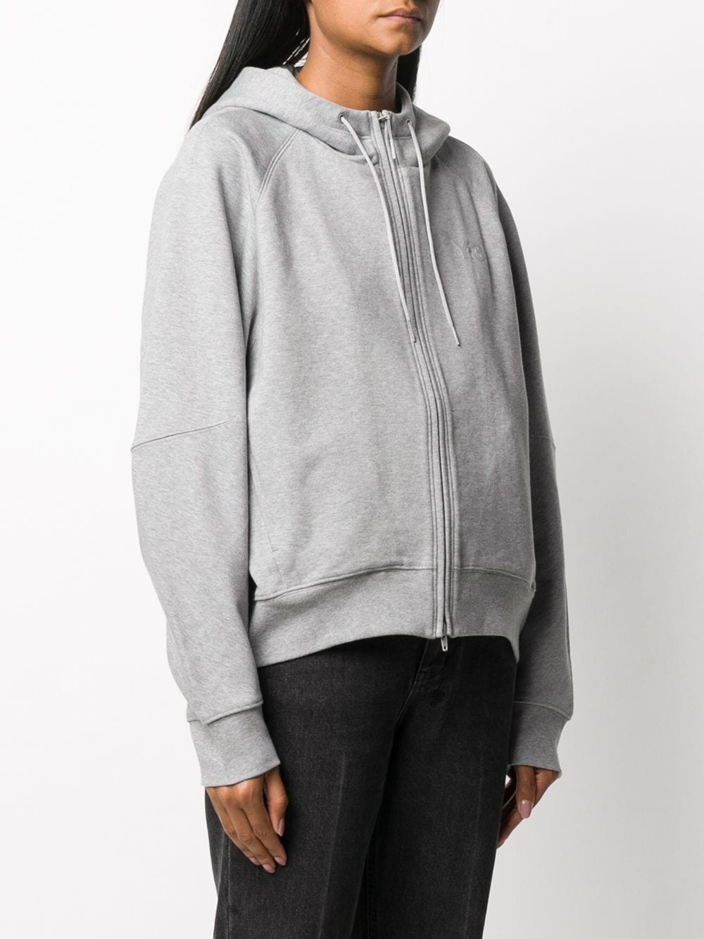 plain zip-up hoodie - 3