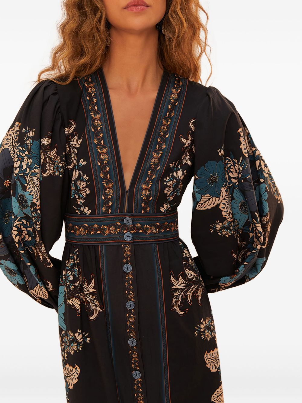 Blossom Tapestry floral-print button-front midi dress - 4
