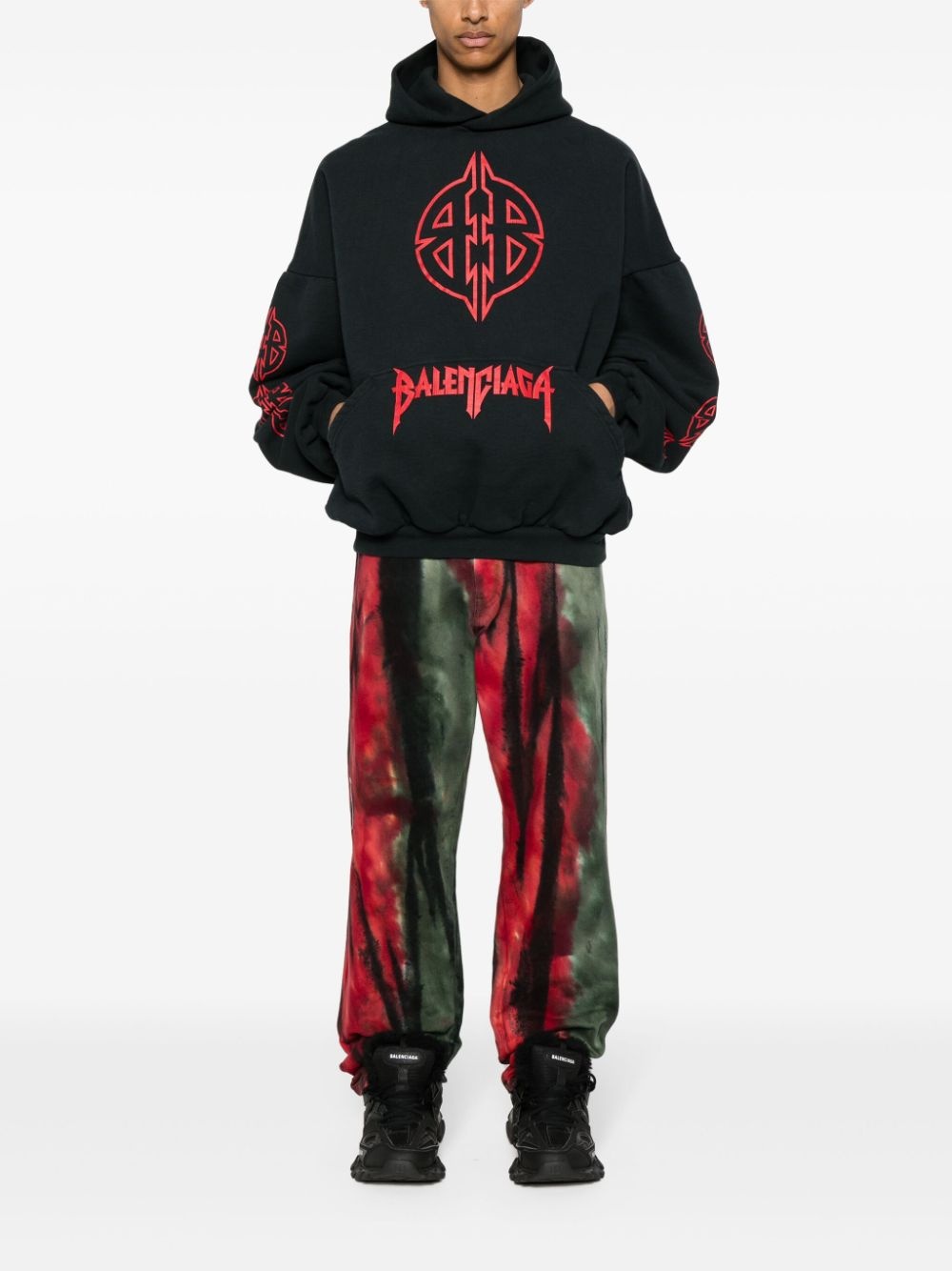 graphic-print cotton hoodie - 3