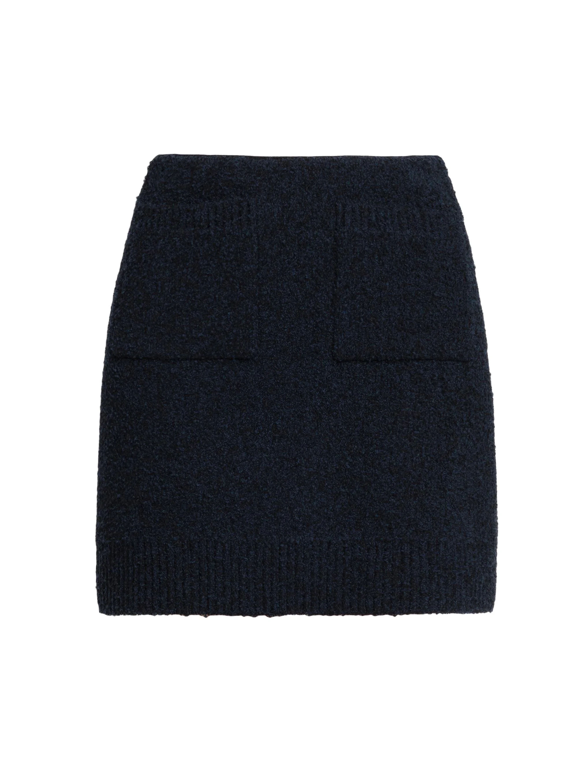Women's Bouclé Knit Miniskirt - Navy - 1