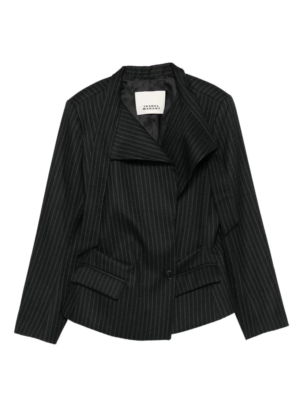pinstripe wrap blazer - 1