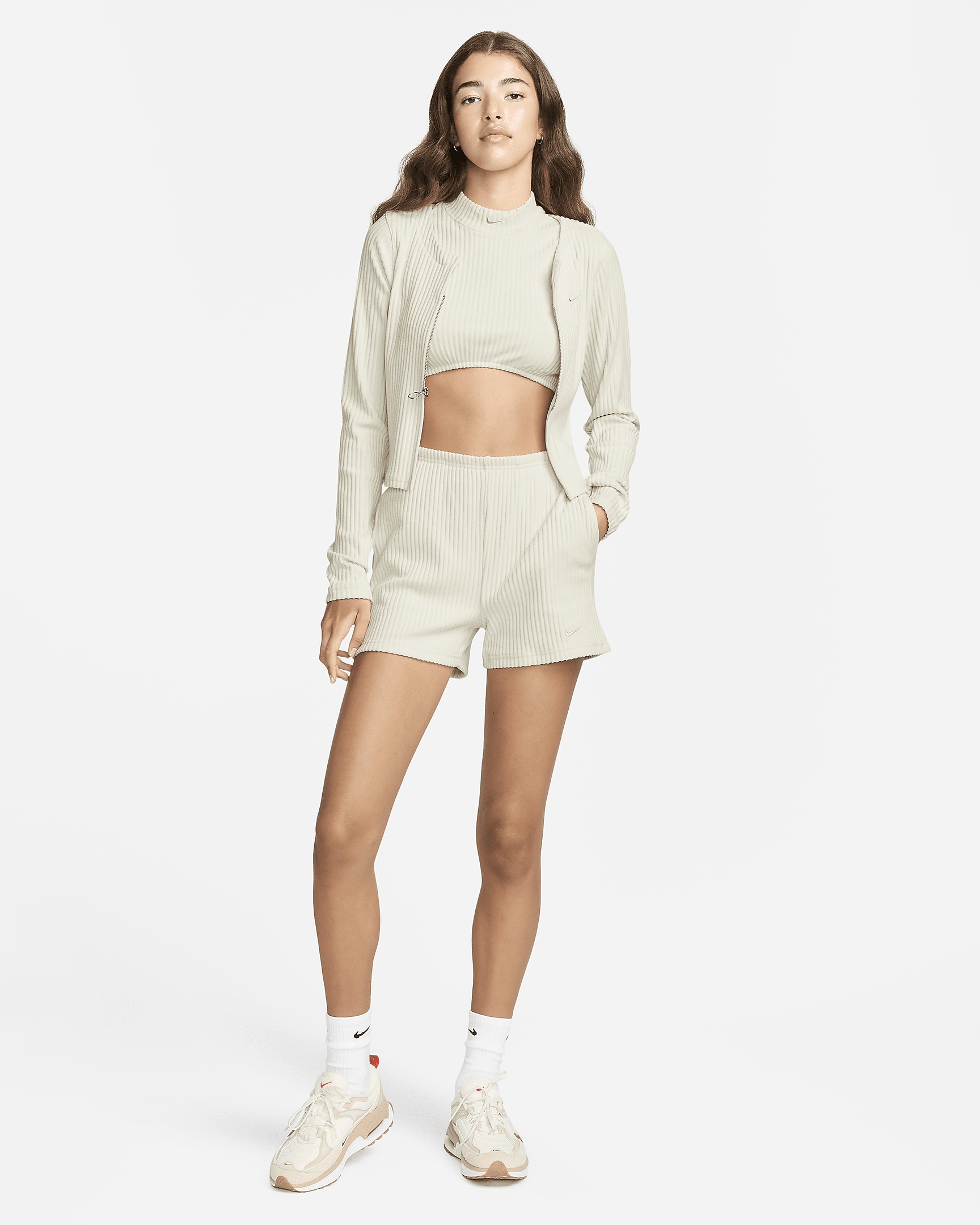 Nike Sportswear Chill Rib Women's High-Waisted Slim 3" Shorts - 6