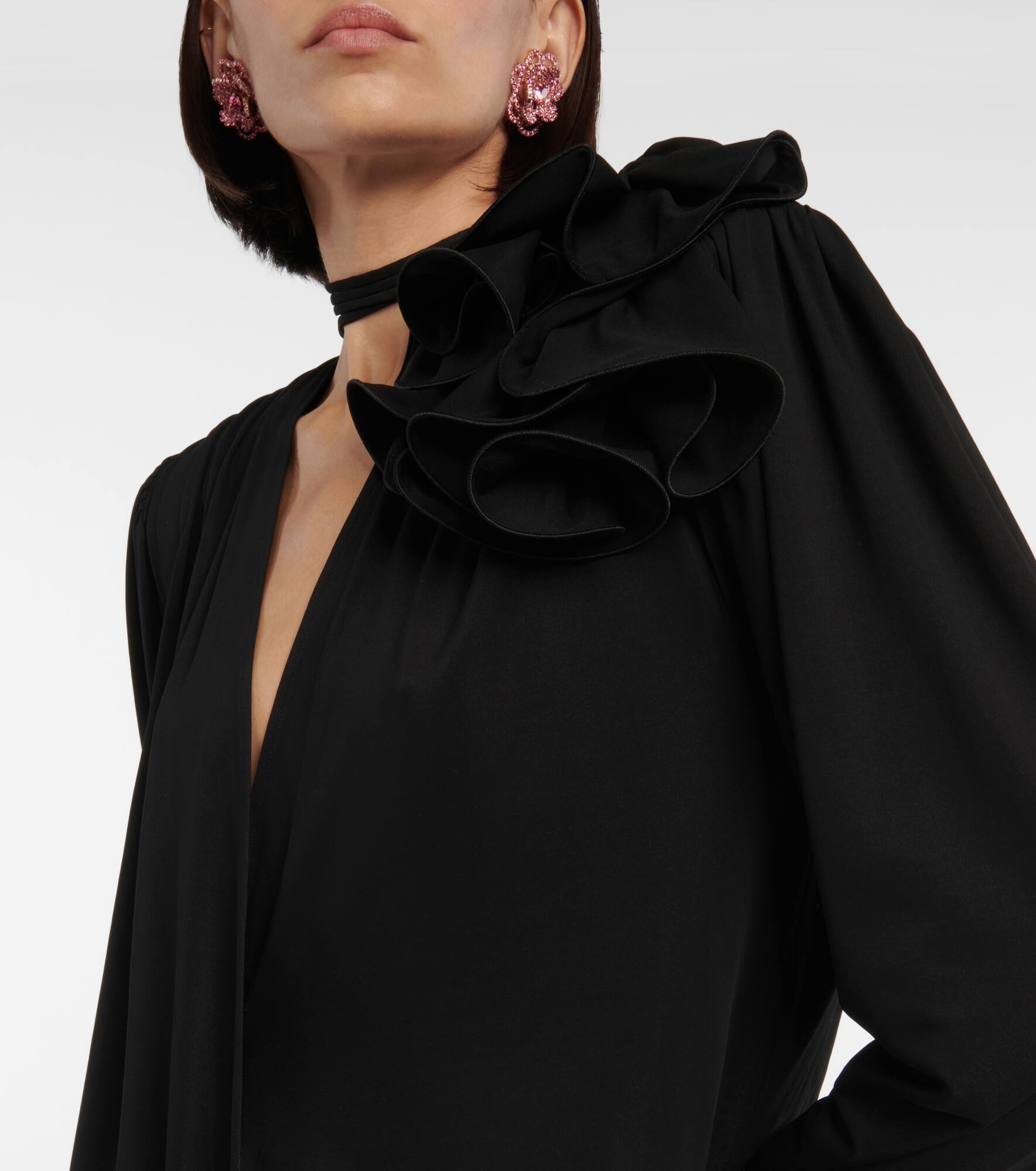 Floral-appliqué blouse - 5