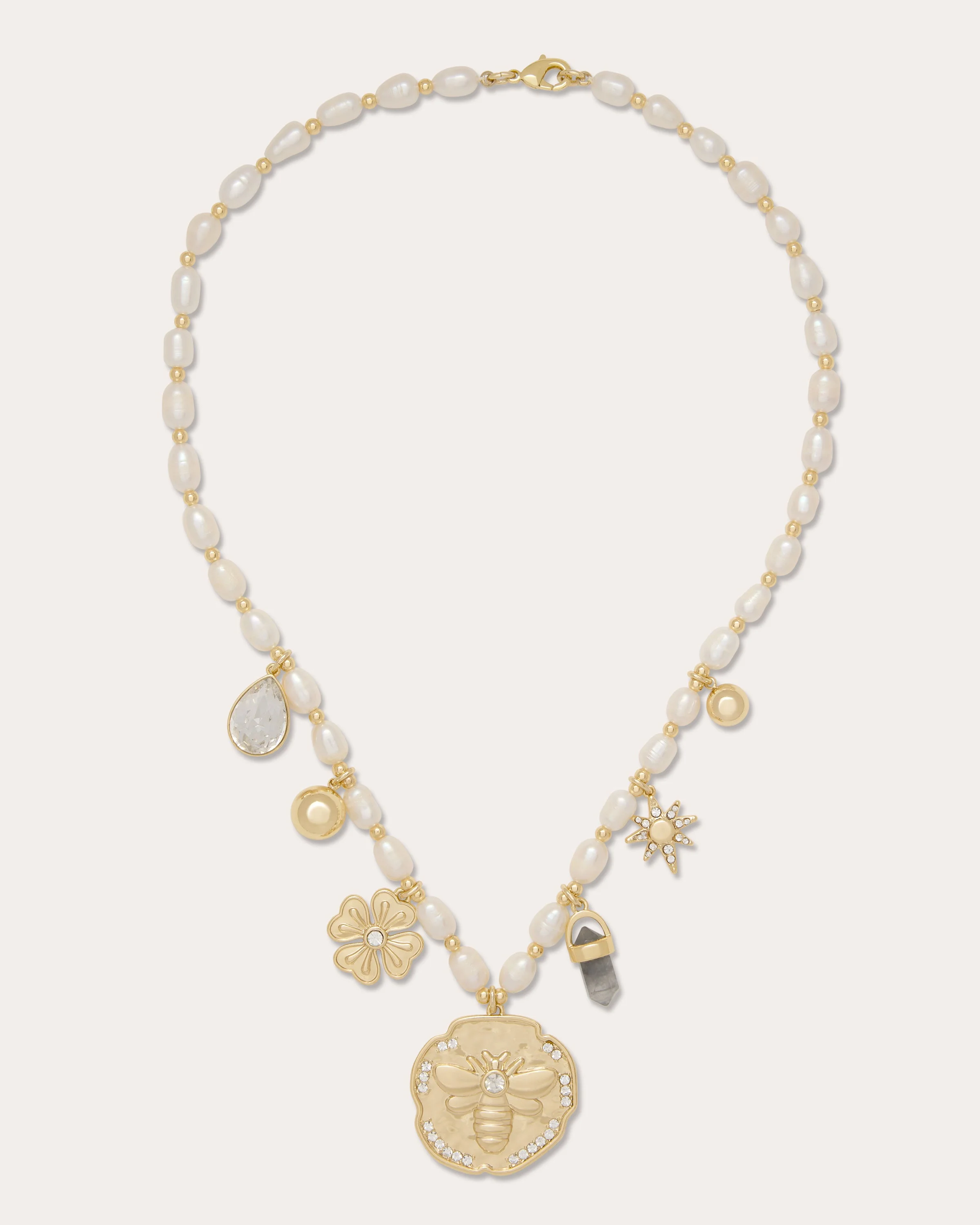 Lia Pearl Charm Necklace - 1