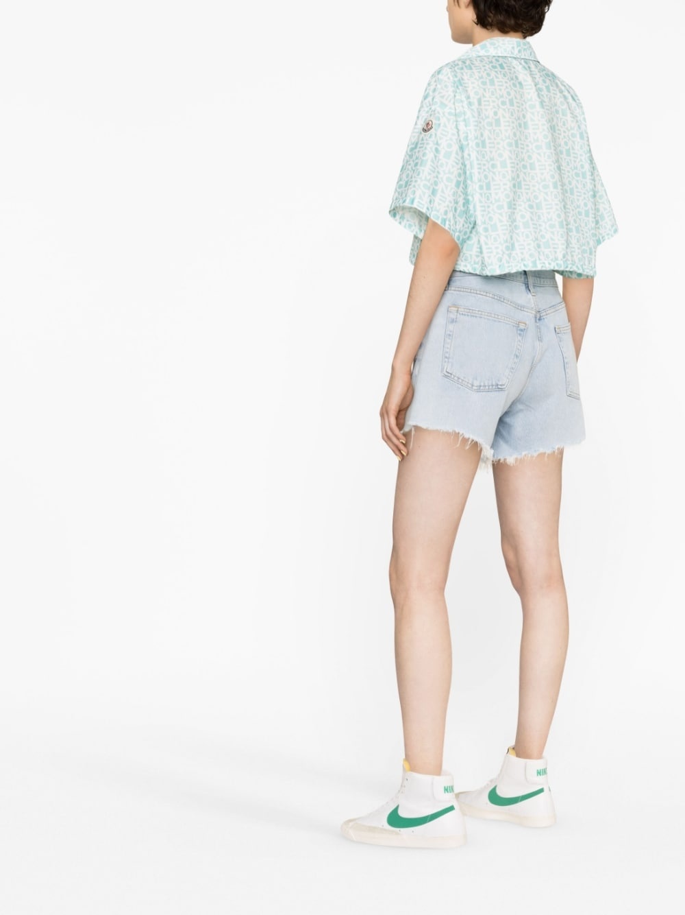 logo-print cropped shirt - 3