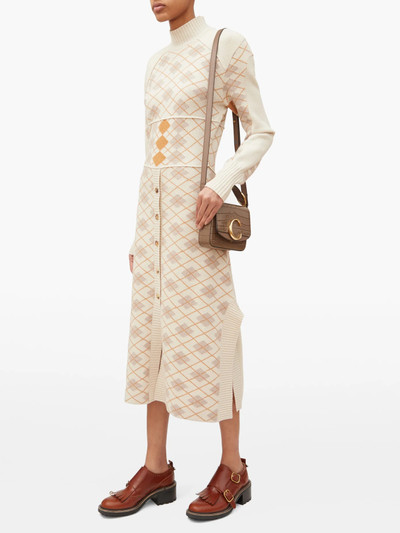 Chloé High-neck argyle midi dress outlook