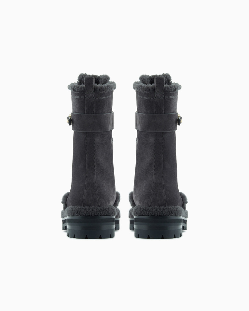 GIORGIO ARMANI NEVE SUEDE AND SHEARLING SHEEPSKIN ANKLE BOOTS 3