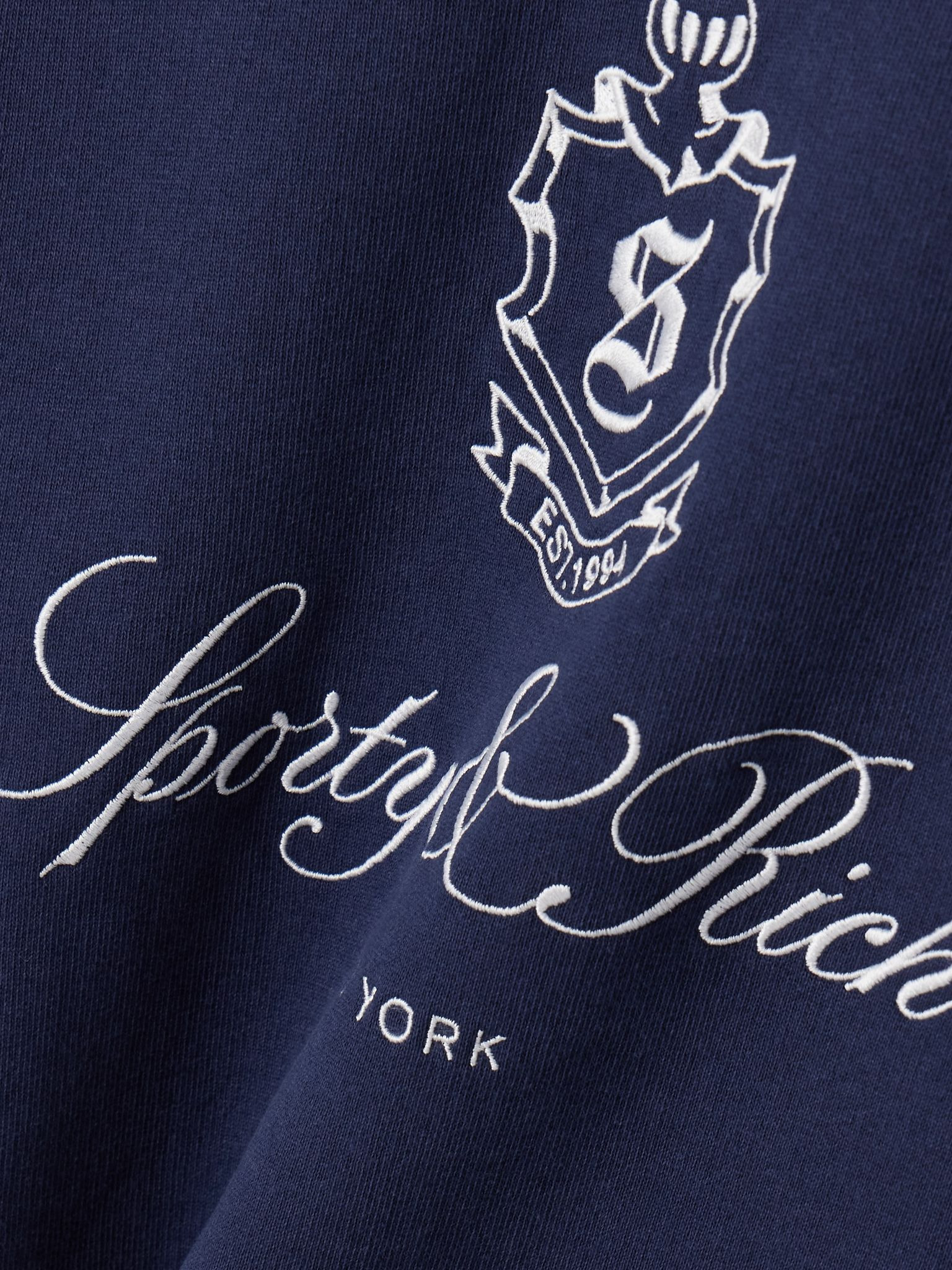 Vendome embroidered cotton-jersey sweatshirt Navy - 5
