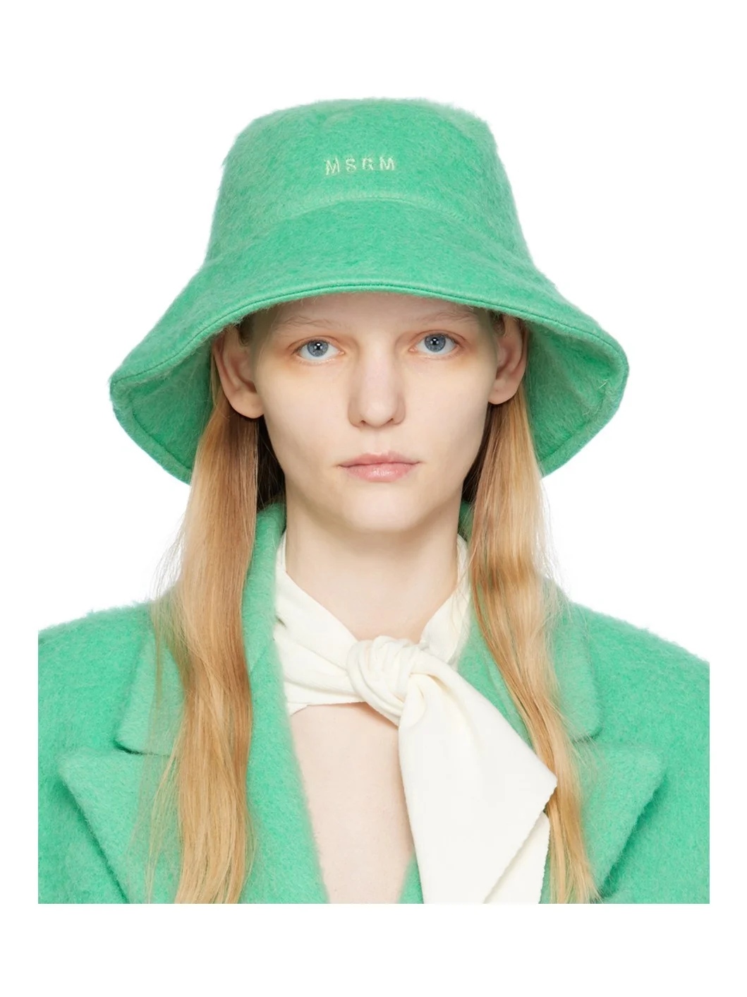 Green Shag Knit Bucket Hat - 1