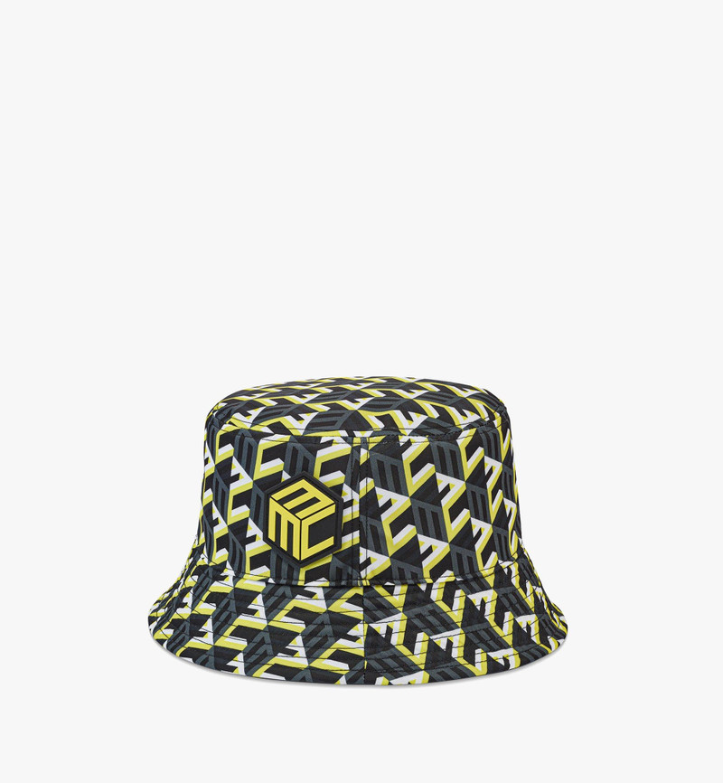 Reversible Cubic Monogram Bucket Hat in Recycled Nylon 1
