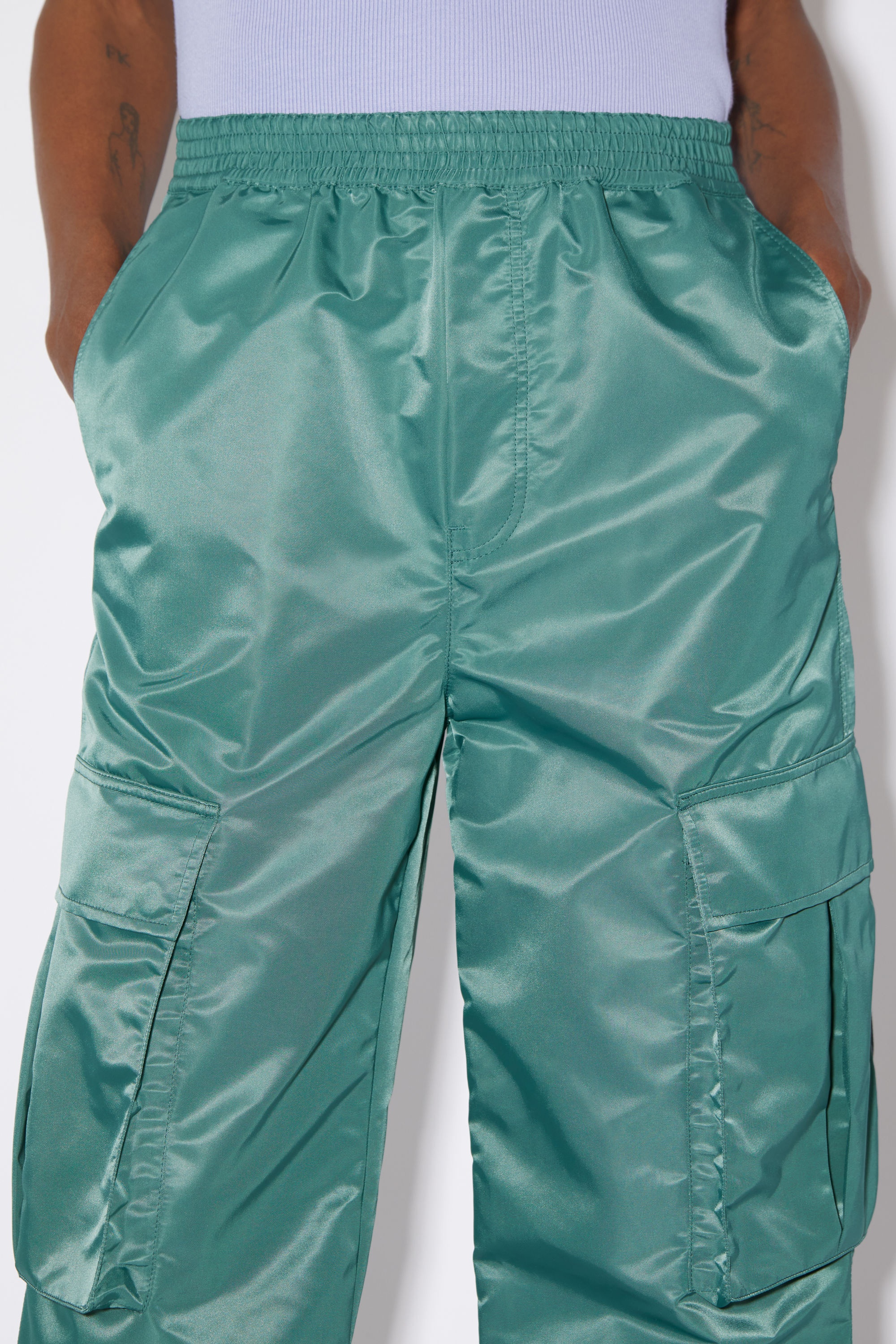 Cargo nylon trousers - Pine green - 5