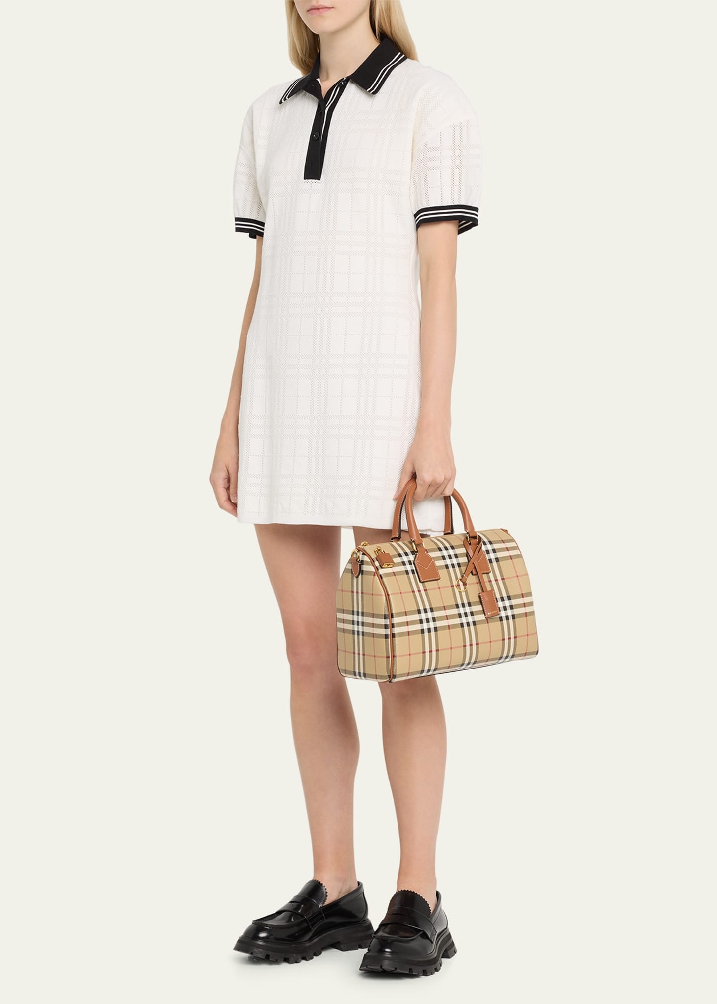 Check Bowling Shoulder Bag - 5