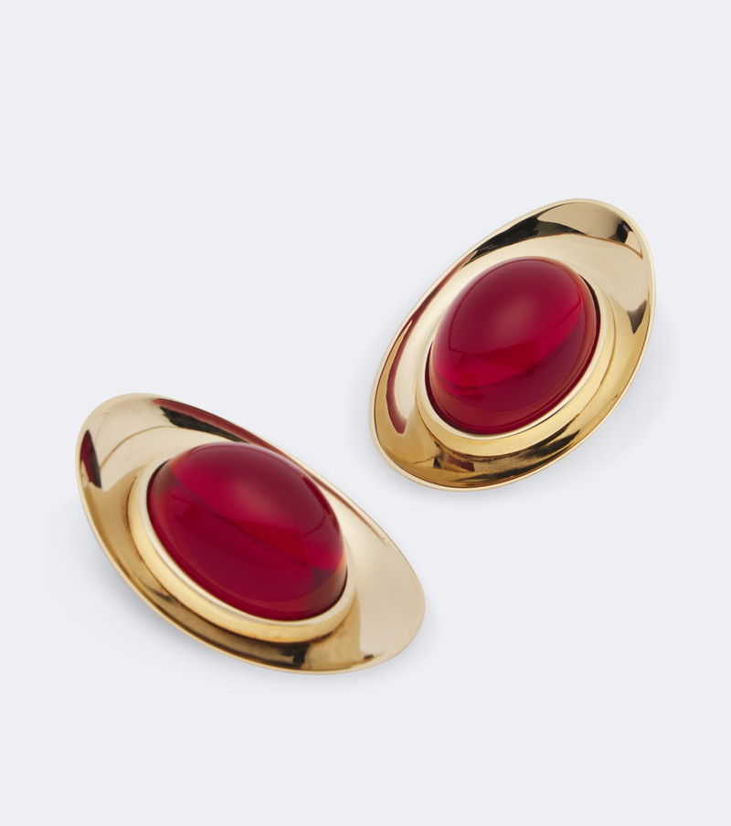 Sculpted Gem embellished stud earrings 4