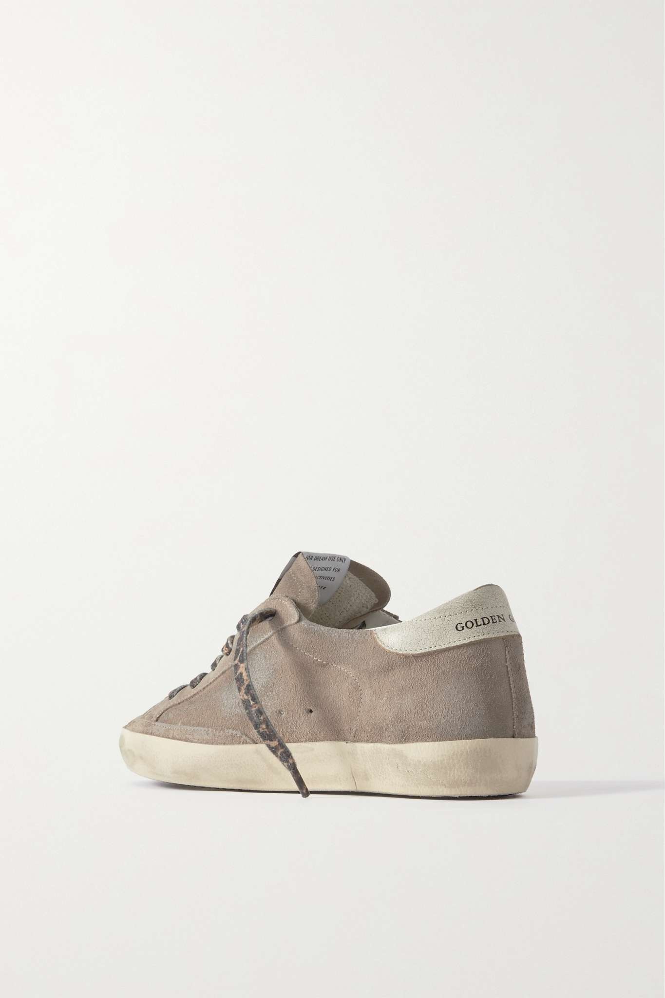 Super-Star leather-trimmed distressed glittered suede sneakers - 3