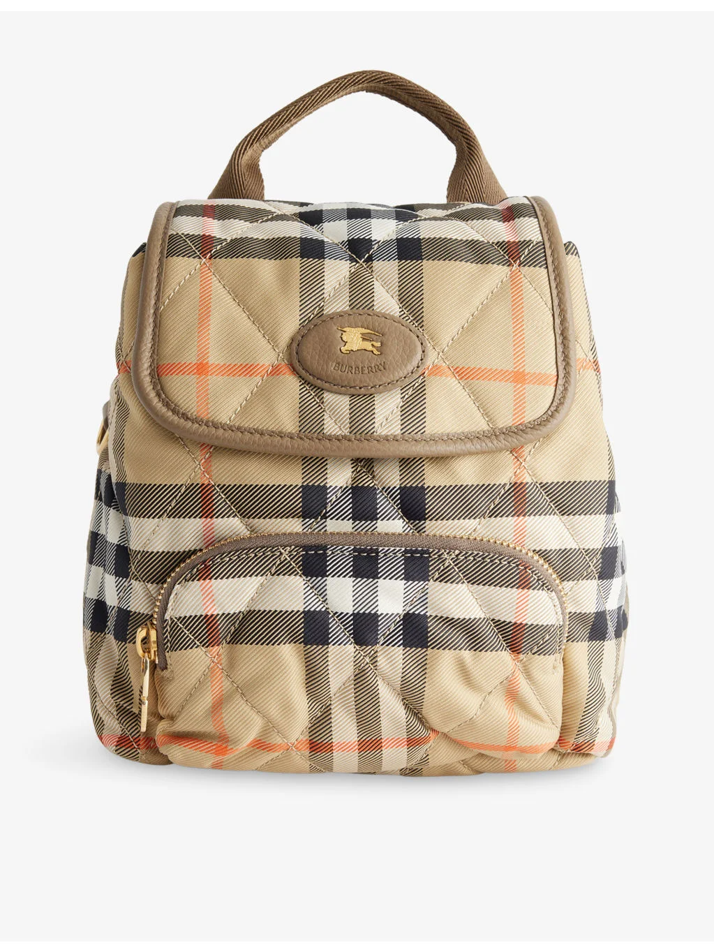 Mini Horseshoe Checked Woven Backpack - 1