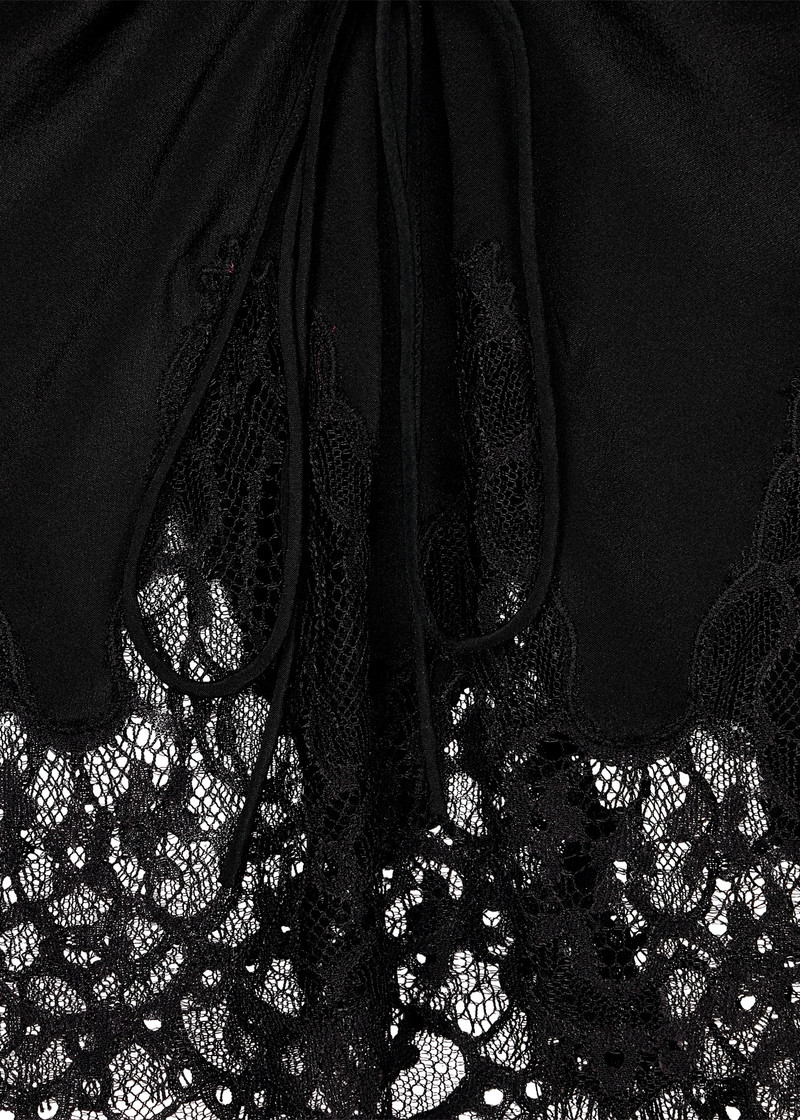 Paul Smith Women's Black Gathered Lace Trim Sleeveless Top outlook