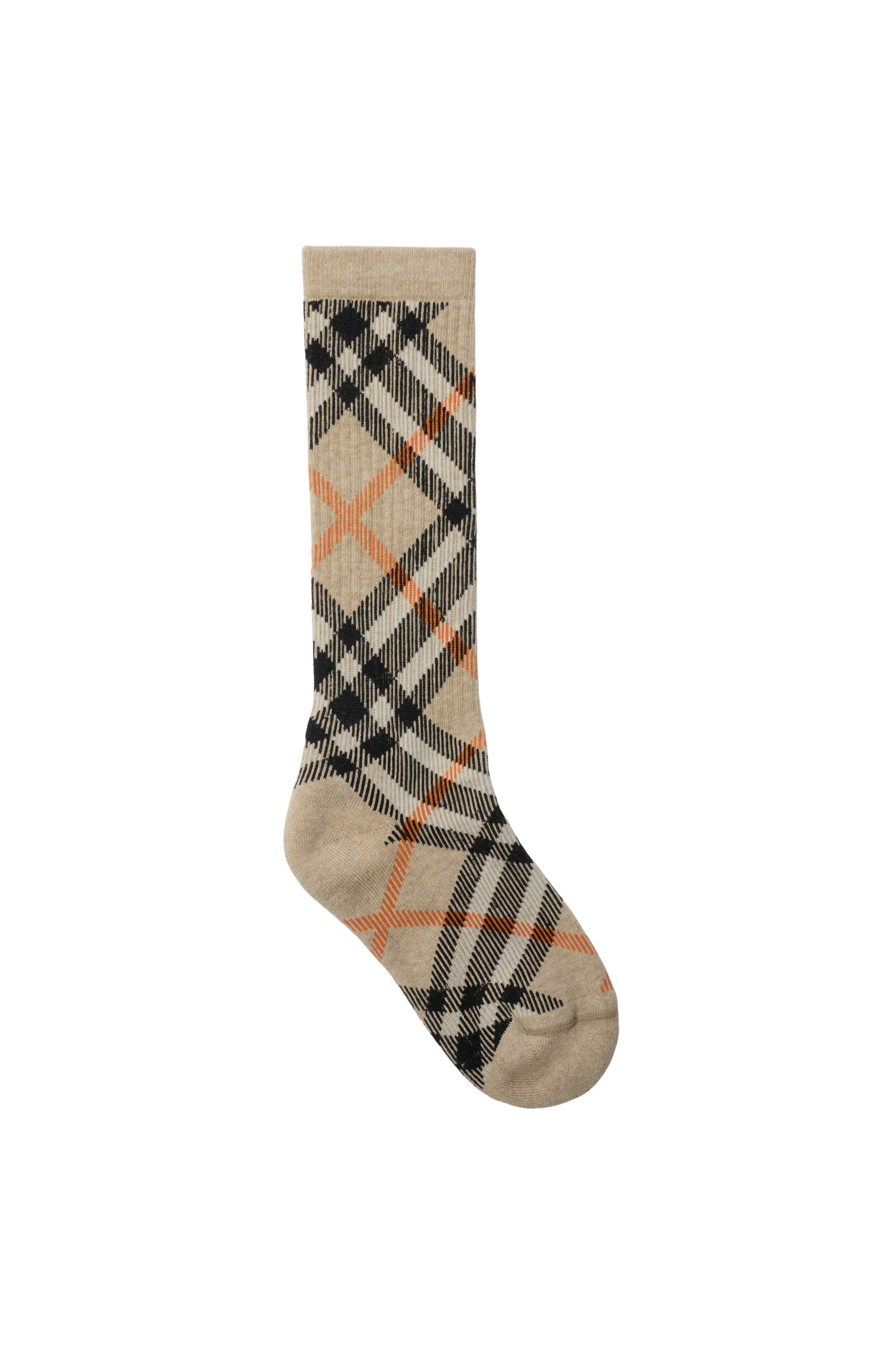burberry Check Cotton Blend Socks in Sand at Nordstrom - 1