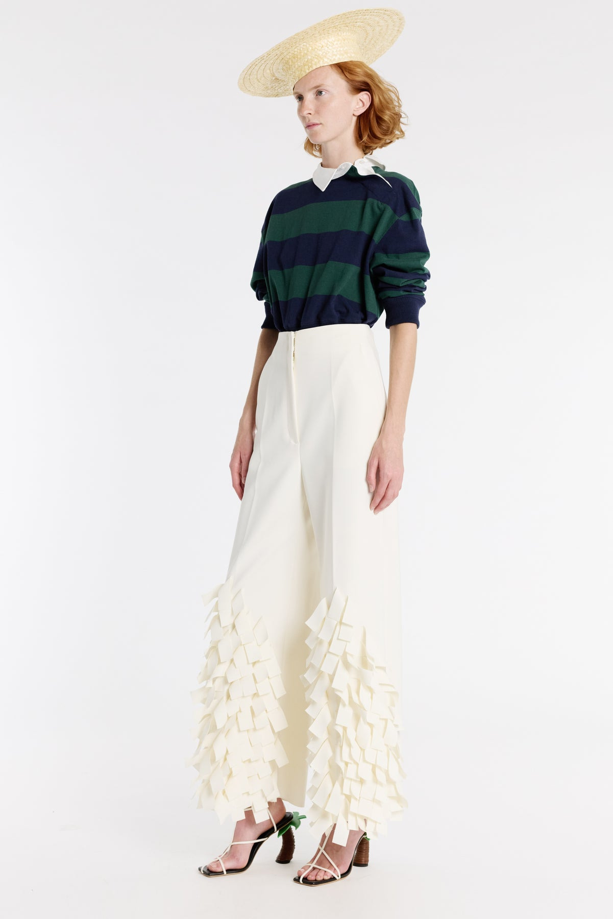 CULOTTES WITH RECTANGLE DETAIL IVORY - 5
