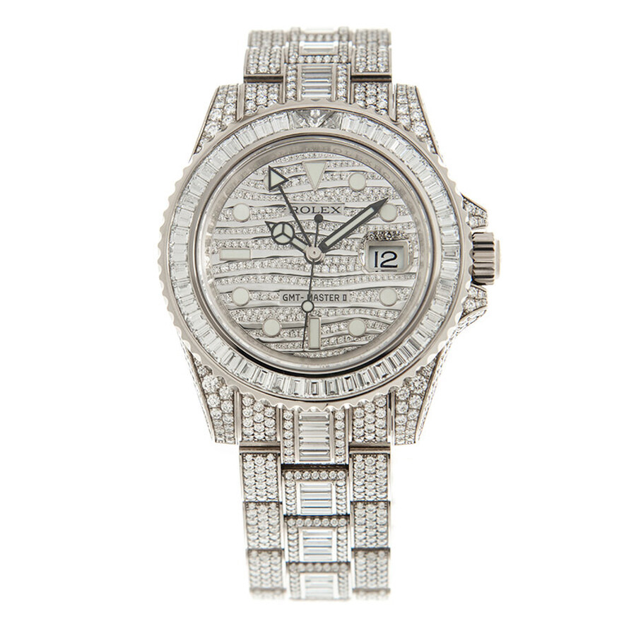 Rolex GMT Master II Diamond Automatic 18kt White Gold Set With Diamonds Men's Watch 116769TBR - 2