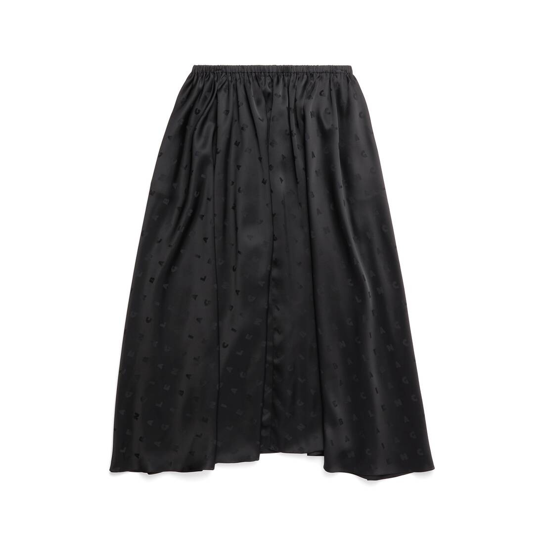 Women's Logo Letters All Over Elastic Skirt in Black - 1