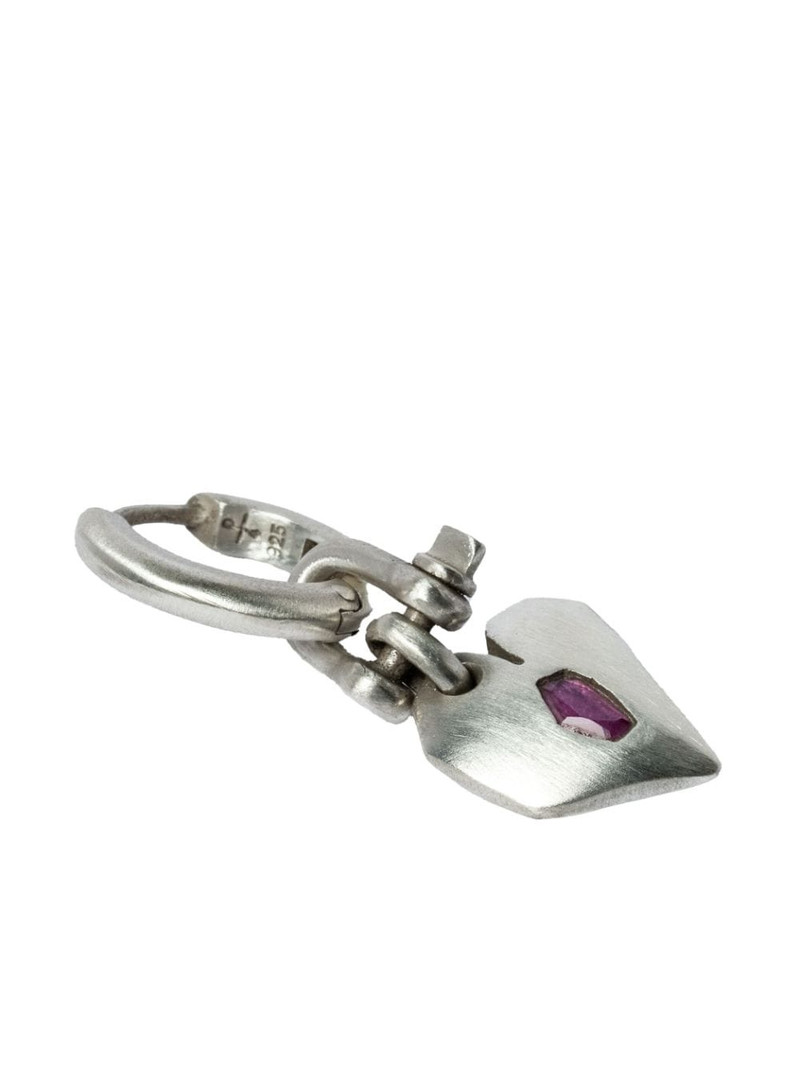 Parts of Four Jazz's Solid Heart sterling silver and ruby drop earring outlook