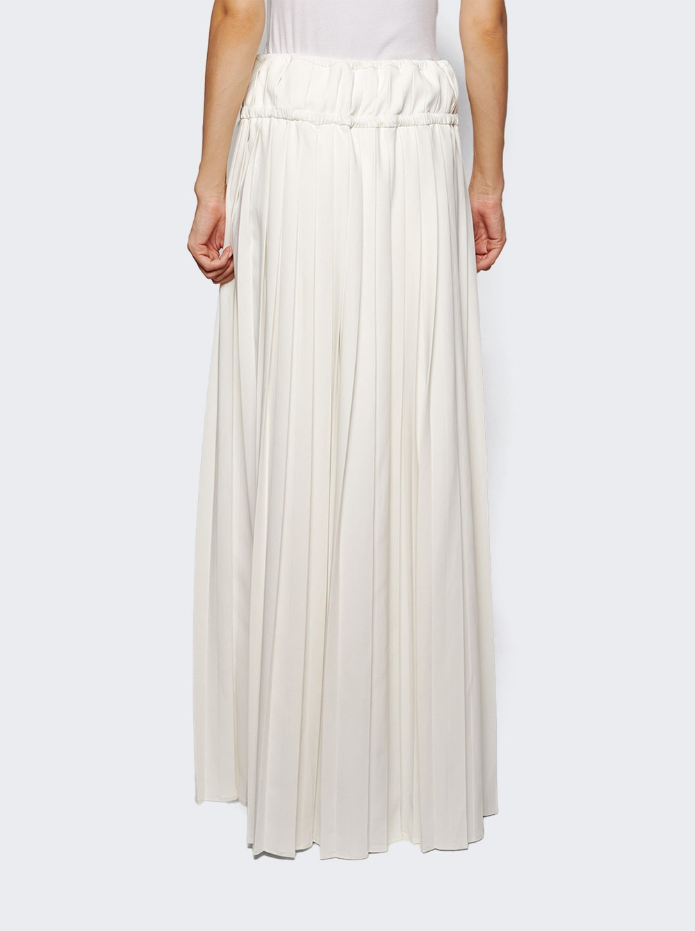 Pleated Crepe Maxi Skirt Mascarpone - 4
