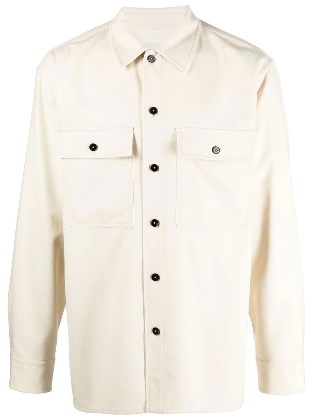 lightweight wool shirt jacket - 1