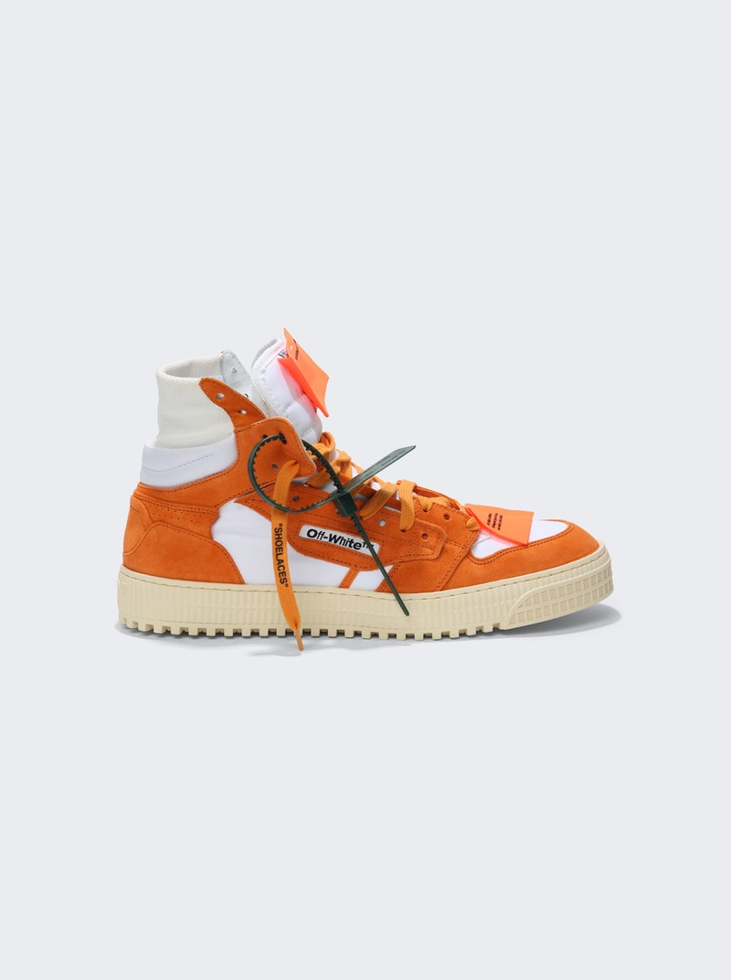 3.0 Off-Court Suede and Canvas High-Top Sneakers White and Orange White and Orange - 1